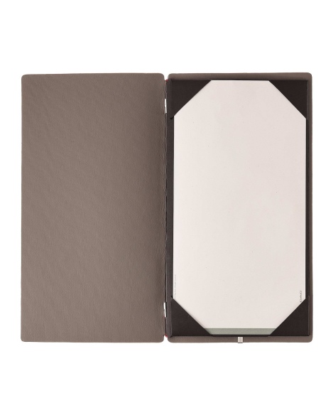 Porta Menu A4 SLIM (17,4x31,8 cm) senza etichetta cornicetta (4 facciate) elastico rosso JUTA GRIGIO