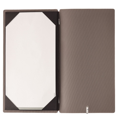 Porta Menu A4 SLIM (17,4x31,8 cm) senza etichetta cornicetta (4 facciate) elastico rosso JUTA GRIGIO