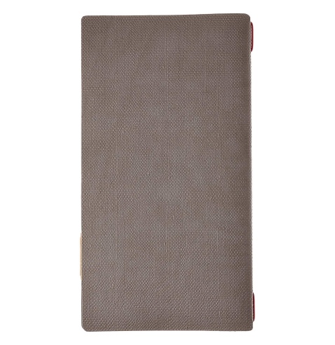 Porta Menu A4 SLIM (17,4x31,8 cm) etichetta PATCH "personalizzata" (minimo 18 pezzi) cornicetta (4 facciate) elastico rosso JUTA