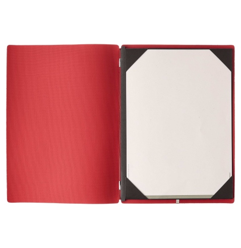 Porta Menu A4 (23,2x31,8 cm) senza etichetta cornicetta (4 facciate) elastico rosso JUTA BICOLOR