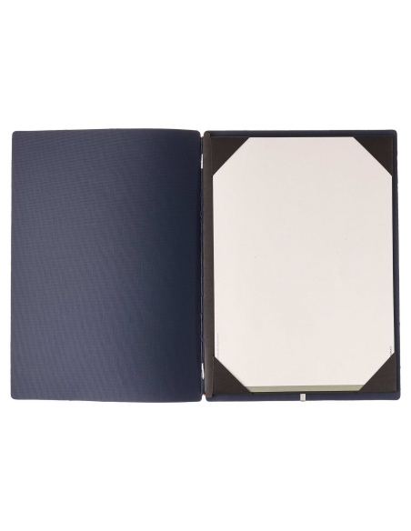 Porta Menu A4 (23,2x31,8 cm) senza etichetta cornicetta (4 facciate) elastico rosso JUTA BLU