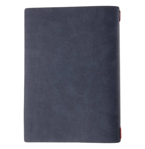 Porta Menu A4 (23,2x31,8 cm) etichetta PATCH "menu" cornicetta (4 facciate) elastico rosso JUTA BLU