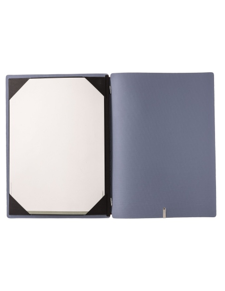 Porta Menu A4 (23,2x31,8 cm) etichetta METAL "menu" cornicetta (4 facciate) elastico rosso JUTA AVIO