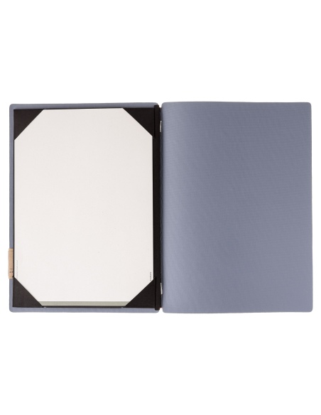 Porta Menu A4 (23,2x31,8 cm) etichetta PATCH "menu" cornicetta (4 facciate) elastico rosso JUTA AVIO
