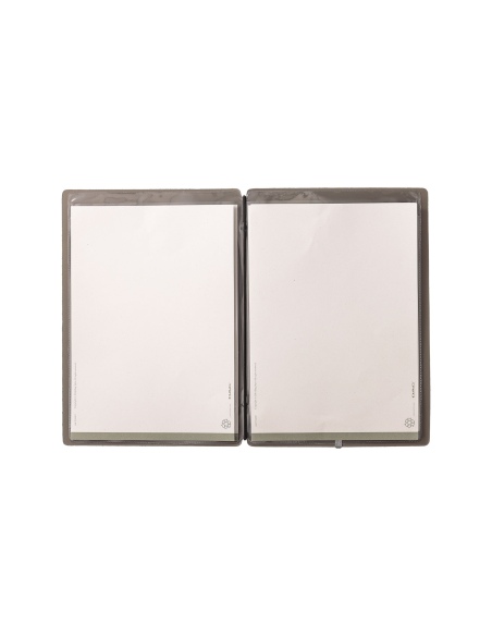 Porta Menu A5 (16,5x23,1 cm) senza etichetta 2 buste (4 facciate) elastico nero CHEF TORTORA