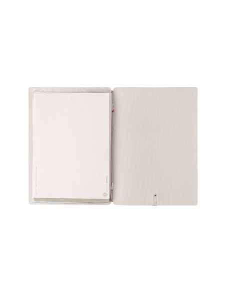Porta Menu A5 (16,5x23,1 cm) senza etichetta 2 buste (4 facciate) elastico rosso JUTA AVORIO