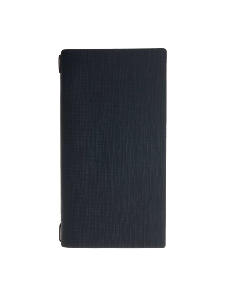 Porta Menu A4 SLIM (17,4x31,8 cm) senza etichetta 2 buste (4 facciate) elastico nero CHEF BLU
