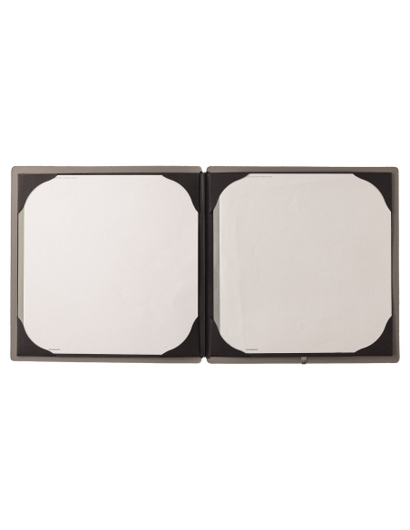 Porta Menu QUADRATO (23x23,1 cm) senza etichetta cornicetta (4 facciate) elastico nero CHEF TORTORA