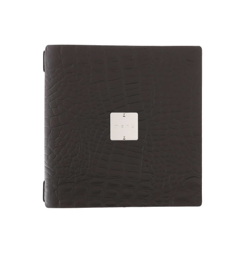 Porta Menu QUADRATO (23x23,1 cm) etichetta METAL "personalizzata" (minimo 18 pezzi) cornicetta (4 facciate) FASHION MARRONE COCC