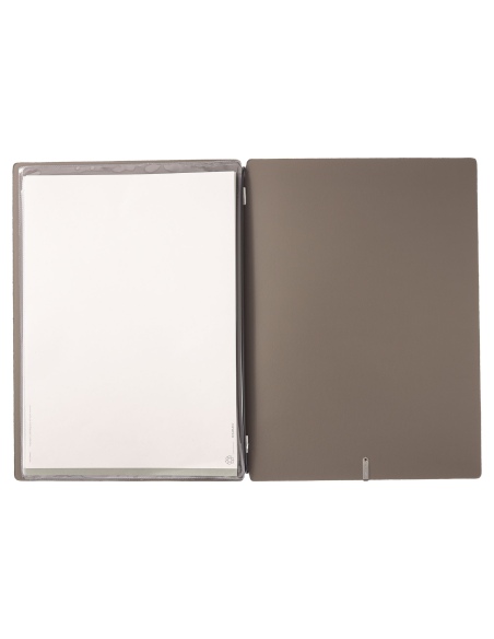 Porta Menu A4 (23,2x31,8 cm) stampa bassorilievo 2 buste (4 facciate) elastico nero CHEF TORTORA