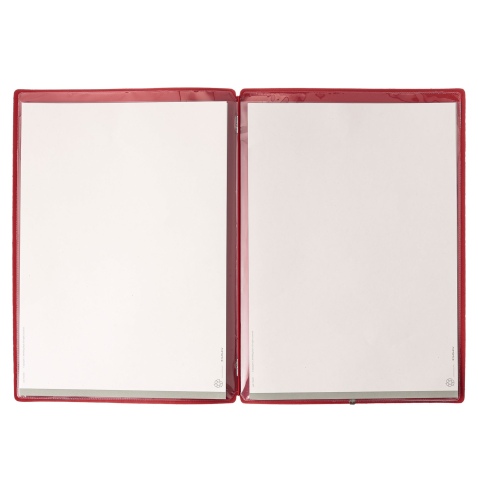 Porta Menu A4 (23,2x31,8 cm) stampa bassorilievo 2 buste (4 facciate) elastico rosso JUTA BICOLOR