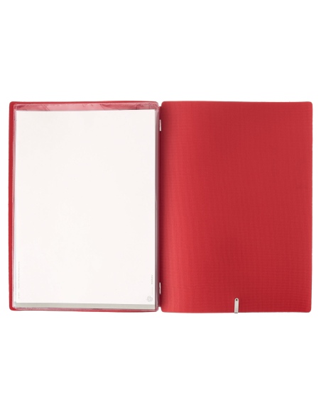 Porta Menu A4 (23,2x31,8 cm) stampa bassorilievo 2 buste (4 facciate) elastico rosso JUTA BICOLOR