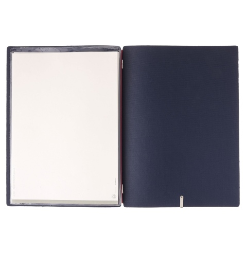Porta Menu A4 (23,2x31,8 cm) stampa bassorilievo 2 buste (4 facciate) elastico rosso JUTA BLU