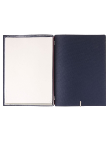 Porta Menu A4 (23,2x31,8 cm) stampa bassorilievo 2 buste (4 facciate) elastico rosso JUTA BLU