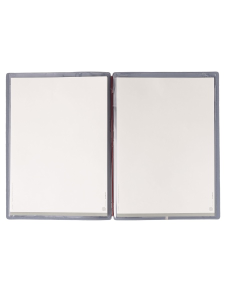 Porta Menu A4 (23,2x31,8 cm) stampa bassorilievo 2 buste (4 facciate) elastico rosso JUTA AVIO