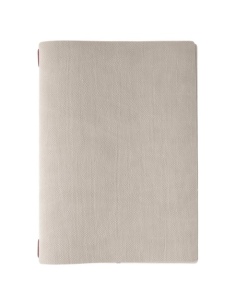 Porta Menu A4 (23,2x31,8 cm) stampa bassorilievo 2 buste (4 facciate) elastico rosso JUTA AVORIO