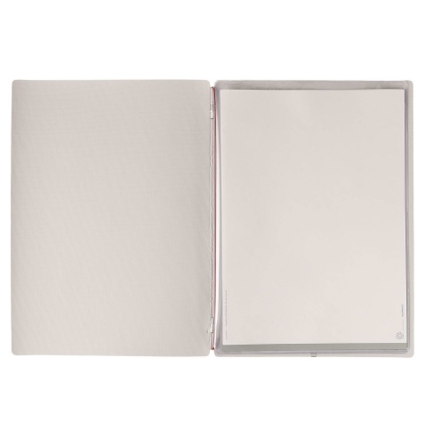 Porta Menu A4 (23,2x31,8 cm) stampa bassorilievo 2 buste (4 facciate) elastico rosso JUTA AVORIO