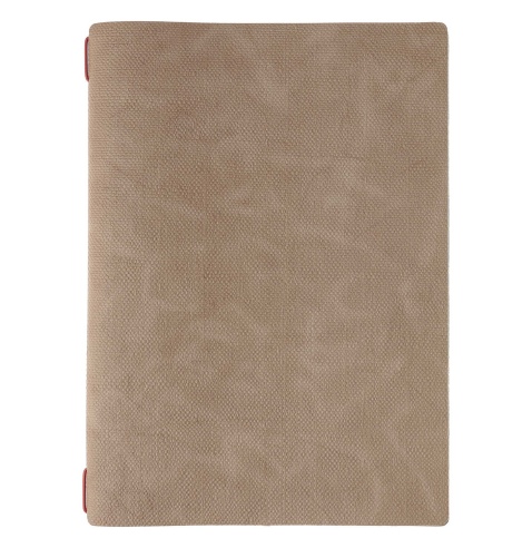 Porta Menu A4 (23,2x31,8 cm) stampa bassorilievo 2 buste (4 facciate) elastico rosso JUTA CAMMELLO