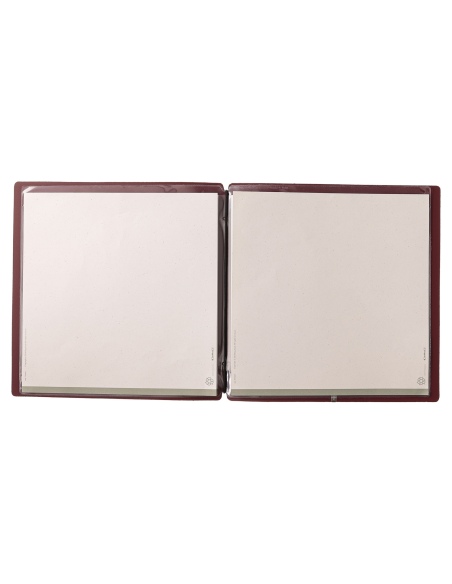Porta Menu QUADRATO (23x23,1 cm) stampa bassorilievo 2 buste (4 facciate) elastico nero CHEF BORDEAUX