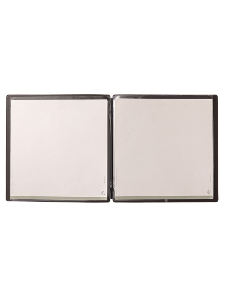 Porta Menu QUADRATO (23x23,1 cm) stampa bassorilievo 2 buste (4 facciate) elastico nero CHEF MARRONE