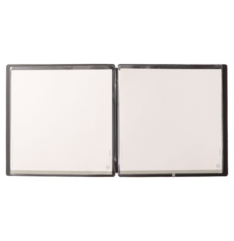 Porta Menu QUADRATO (23x23,1 cm) stampa bassorilievo 2 buste (4 facciate) elastico nero CHEF NERO