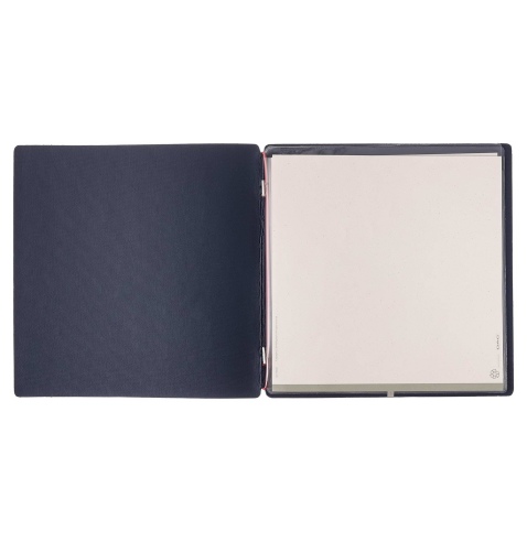 Porta Menu QUADRATO (23x23,1 cm) stampa bassorilievo 2 buste (4 facciate) elastico rosso JUTA BLU