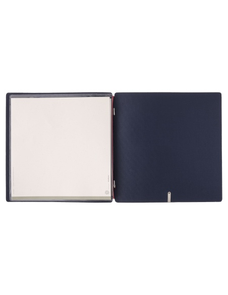Porta Menu QUADRATO (23x23,1 cm) stampa bassorilievo 2 buste (4 facciate) elastico rosso JUTA BLU