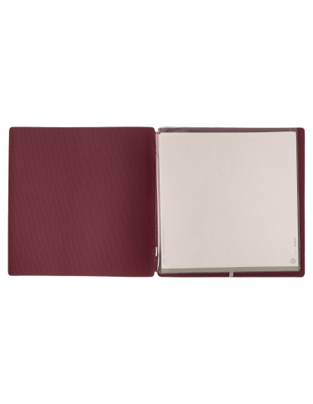 Porta Menu QUADRATO (23x23,1 cm) stampa bassorilievo 2 buste (4 facciate) elastico rosso JUTA BORDEAUX