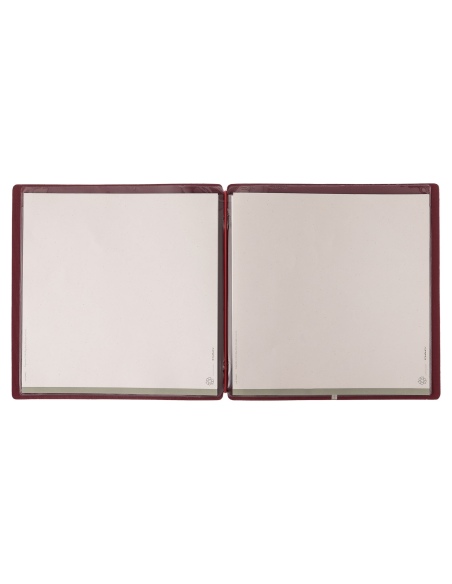 Porta Menu QUADRATO (23x23,1 cm) stampa bassorilievo 2 buste (4 facciate) elastico rosso JUTA BORDEAUX