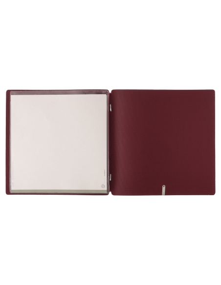 Porta Menu QUADRATO (23x23,1 cm) stampa bassorilievo 2 buste (4 facciate) elastico rosso JUTA BORDEAUX
