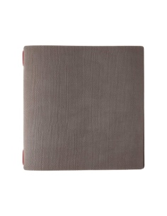 Porta Menu QUADRATO (23x23,1 cm) stampa bassorilievo 2 buste (4 facciate) elastico rosso JUTA GRIGIO