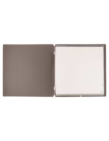 Porta Menu QUADRATO (23x23,1 cm) stampa bassorilievo 2 buste (4 facciate) elastico rosso JUTA GRIGIO