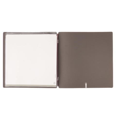 Porta Menu QUADRATO (23x23,1 cm) stampa bassorilievo 2 buste (4 facciate) elastico rosso JUTA GRIGIO