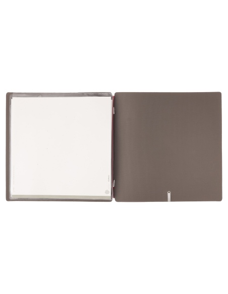 Porta Menu QUADRATO (23x23,1 cm) stampa bassorilievo 2 buste (4 facciate) elastico rosso JUTA GRIGIO