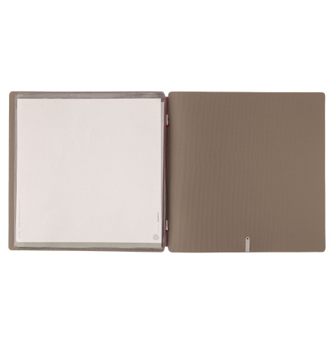 Porta Menu QUADRATO (23x23,1 cm) stampa bassorilievo 2 buste (4 facciate) elastico rosso JUTA CAMMELLO