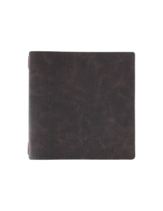 Porta Menu QUADRATO (23x23,1 cm) stampa bassorilievo 2 buste (4 facciate) elastico rosso JUTA MARRONE