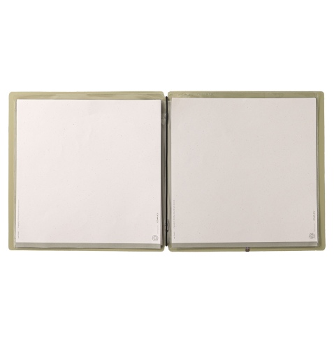 Porta Menu QUADRATO (23x23,1 cm) senza etichetta 2 buste (4 facciate) elastico nero CHEF SALVIA