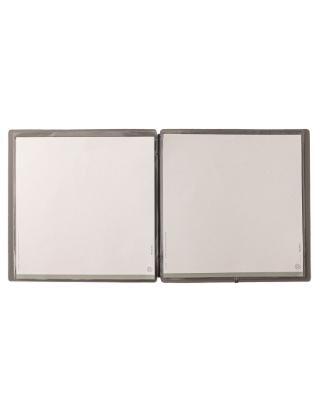 Porta Menu QUADRATO (23x23,1 cm) senza etichetta 2 buste (4 facciate) elastico nero CHEF TORTORA
