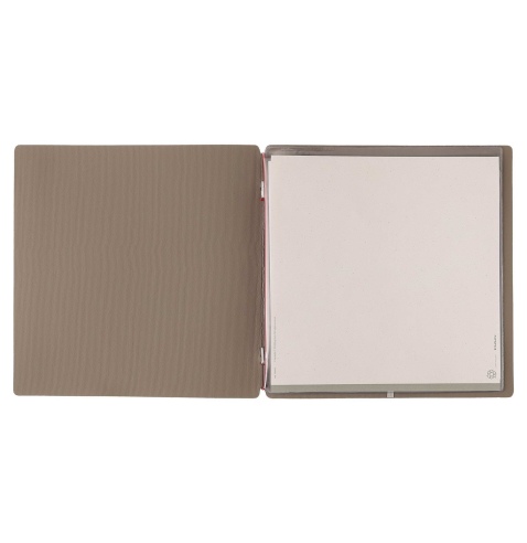 Porta Menu QUADRATO (23x23,1 cm) senza etichetta 2 buste (4 facciate) elastico rosso JUTA CAMMELLO