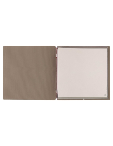 Porta Menu QUADRATO (23x23,1 cm) senza etichetta 2 buste (4 facciate) elastico rosso JUTA CAMMELLO