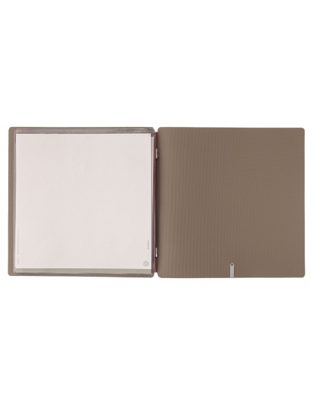 Porta Menu QUADRATO (23x23,1 cm) senza etichetta 2 buste (4 facciate) elastico rosso JUTA CAMMELLO