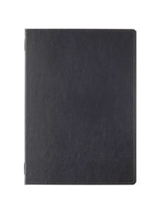 Porta Menu GOURMET A4 (23,2x32 cm) - 2 buste (4 facciate) elastico nero - stampa bassorilievo - colore NERO