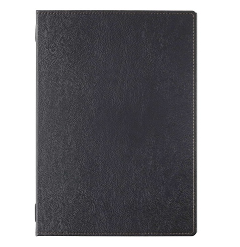 Porta Menu GOURMET A4 (23,2x32 cm) - 2 buste (4 facciate) elastico nero - stampa bassorilievo - colore NERO
