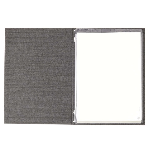 Porta Menu ITALY A4 (23,2x32 cm) - 2 buste (4 facciate) elastico nero - stampa bassorilievo - colore GRIGIO