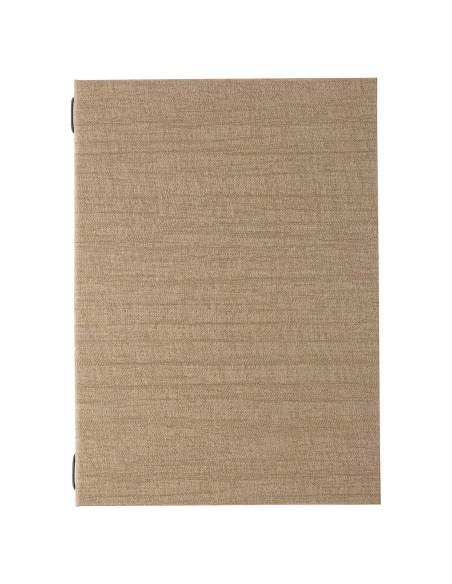 Porta Menu ITALY A4 (23,2x32 cm) - 2 buste (4 facciate) elastico nero - stampa bassorilievo - colore SABBIA