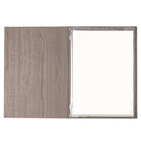 Porta Menu ITALY A4 (23,2x32 cm) - 2 buste (4 facciate) elastico nero - stampa bassorilievo - colore ROVERE