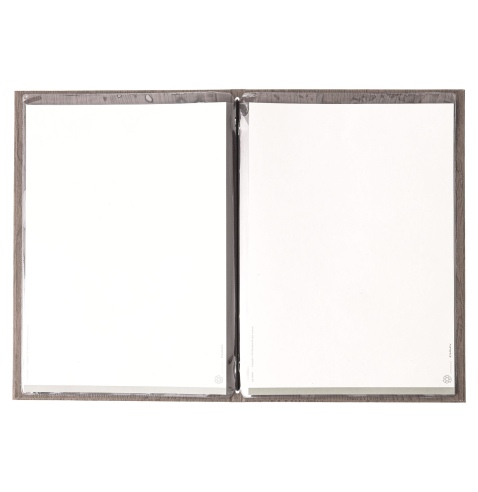 Porta Menu ITALY A4 (23,2x32 cm) - 2 buste (4 facciate) elastico nero - stampa bassorilievo - colore ROVERE