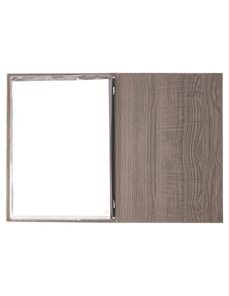 Porta Menu ITALY A4 (23,2x32 cm) - 2 buste (4 facciate) elastico nero - stampa bassorilievo - colore ROVERE