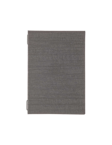 Porta Menu ITALY A5 (16,5x23,4 cm) - 2 buste (4 facciate) elastico nero - stampa bassorilievo - colore GRIGIO