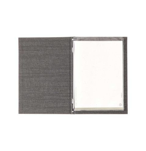Porta Menu ITALY A5 (16,5x23,4 cm) - 2 buste (4 facciate) elastico nero - stampa bassorilievo - colore GRIGIO
